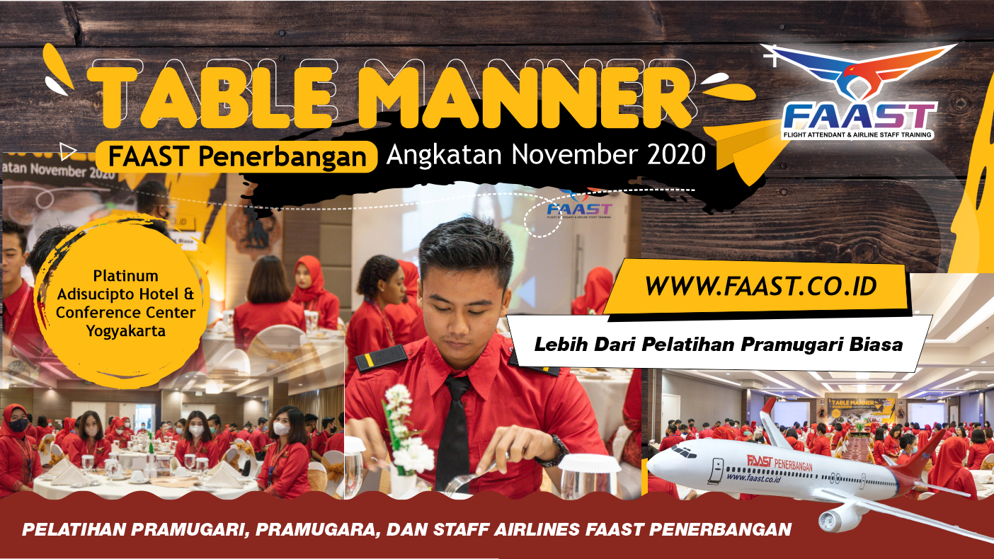Table Manner Sekolah Pramugari FAAST Penerbangan